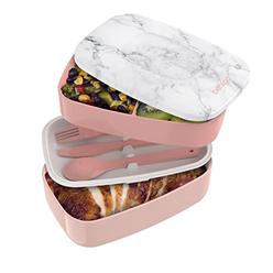 Bentgo classic - All-in-One Stackable Bento Lunch Box container - Modern Bento-Style Design Includes 2 Stackable containers, Bui