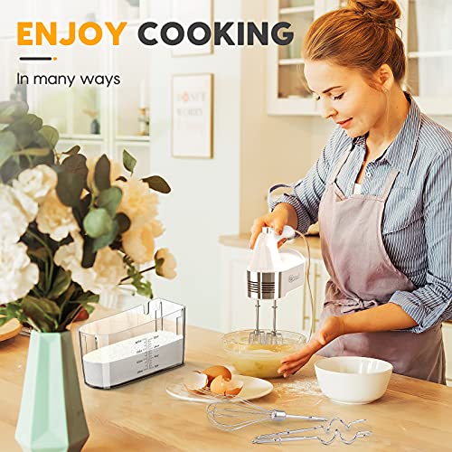 ON2NO Hand Mixer Electric 450W Power Handheld Mixer with Turbo, Eject Button, 5-Speed Egg Beater Mixing for Dough, Egg, Cake, 5 