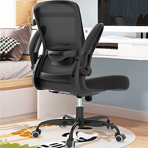 Mimoglad Office chair, Ergonomic Desk chair with Adjustable Lumbar Support, High Back Mesh computer chair with Flip-up Armrests-BIFMA Pas