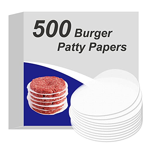 PHINY Burger Patty Paper Round 45 Inch Set of 500 Non Stick Patty Paper Pad for Press Patty Hamburger Parchment Baking