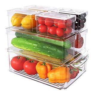 Fridge organisers with labels