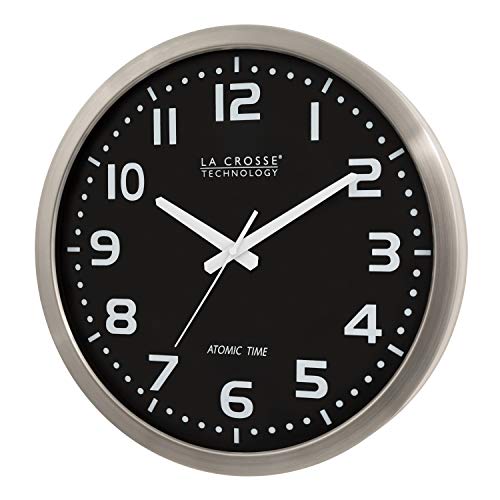 La Crosse Technology WT-3161BK 16-Inch Stainless Steel Atomic Clock