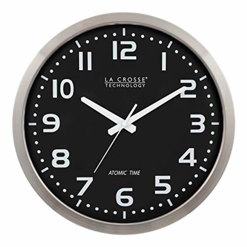 La Crosse Technology WT-3161BK 16-Inch Stainless Steel Atomic Clock