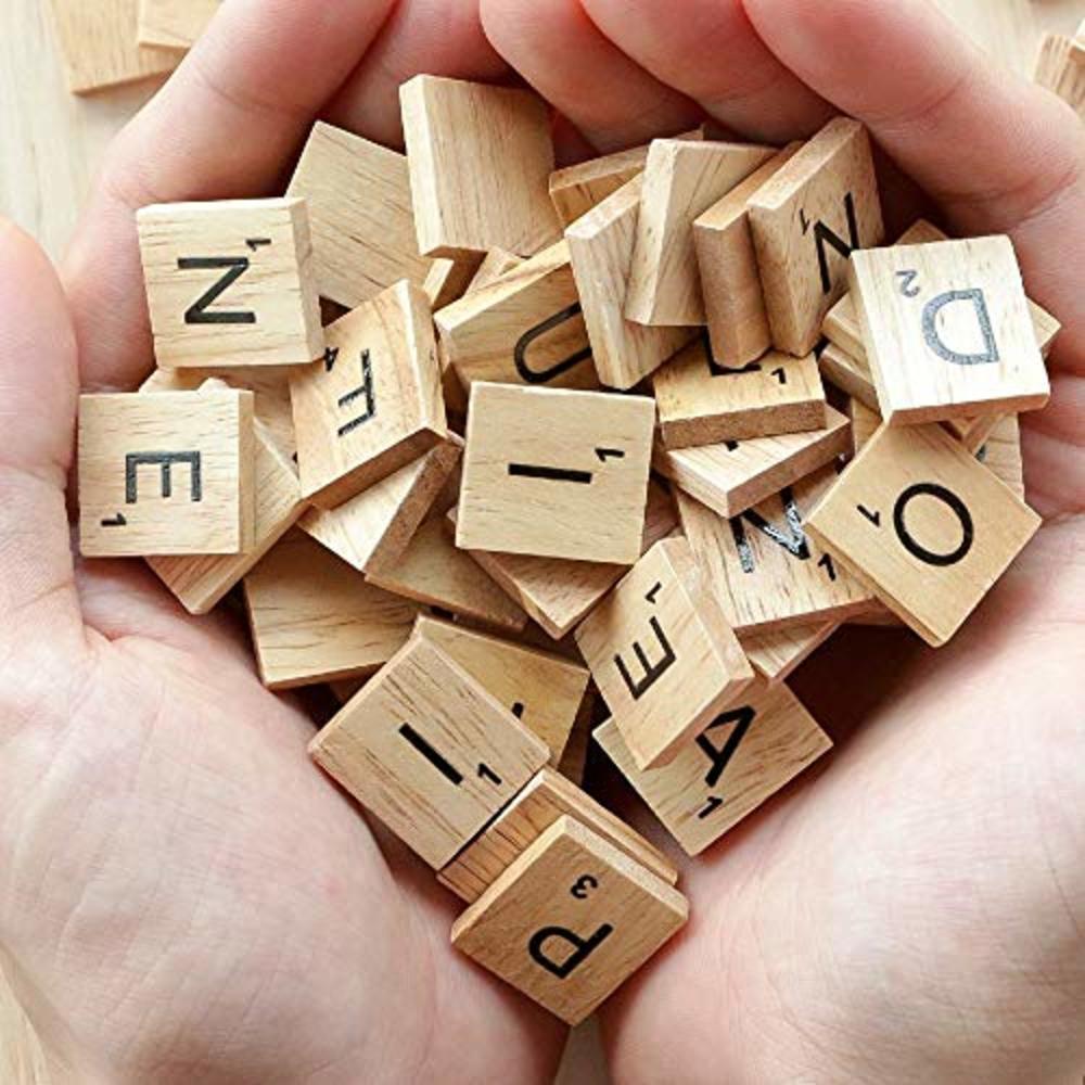 July miracle 100Pcs Wooden Alphabet Tiles Scrabble Replacement Letters for Board Games, Wedding Frame and Wall Art