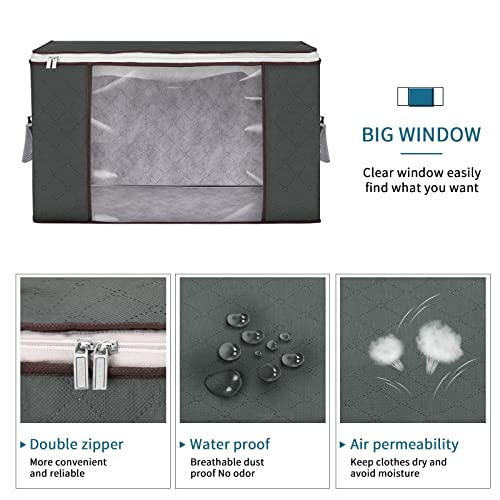 Budding Joy Large Storage Bags 6 Pack Clothes Storage Bins Foldable