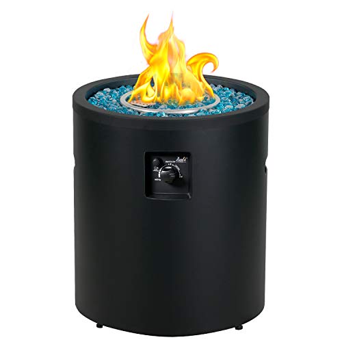 BALI OUTDOORS Gas Fire Pit Propane Fire Column, 23 Inch Cylinder Firepit, 50,000BTU Round Fire pits, Patio Fire Place W/ 22lb Bl