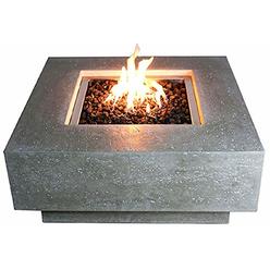 Elementi Manhattan Outdoor Gas Firepit Table 36 Inches Natural Gas Fire Pit Patio Heater Concrete High Floor Clearance Firepits