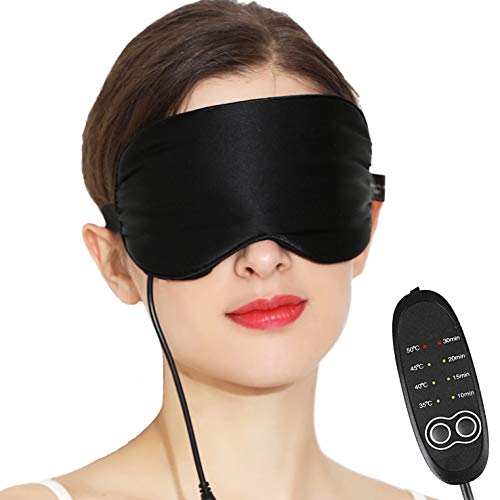 Health in Heated Silk Eye Mask with Reusable Ice Gels, Hot & Cold Compress Therapy for Relief Eye Puffiness, Dry Eye, Styes, Tired Eyes, S