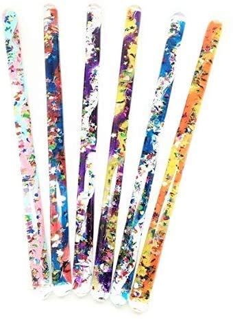 Star Magic Jumbo Spiral Glitter Wand - 12.5" Wonder Glitter Tube for Dressing up as a Magical Fairy or Wizard (4) Randomly Selected Colors 