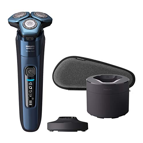 Philips Norelco Shaver 7700, Rechargeable Wet & Dry Electric Shaver with SenseIQ Technology, Quick Clean Pod, Charging Stand and