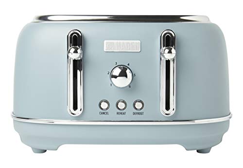 Haden 75026 Highclere Innovative 4 Slice Retro Vintage Countertop Wide Slot Toaster Kitchen Appliance with Self Centering Functi