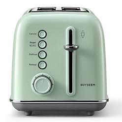 BUYDEEM DT620 2-Slice Toaster, Extra Wide Slots, Retro Stainless Steel with High Lift Lever, Bagel and Muffin Function, Removal 