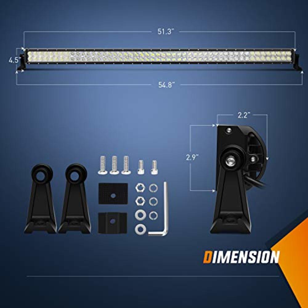 Nilight - 15026C-A LED燣ight Bar牋52Inch 300W?Spot Flood Combo LED Driving Lamp Off Road Lights LED Work Light爁or Trucks燘oat Jeep 