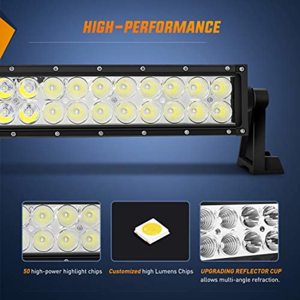 Nilight - 15026C-A LED燣ight Bar牋52Inch 300W?Spot Flood Combo LED Driving Lamp Off Road Lights LED Work Light爁or Trucks燘oat Jeep 