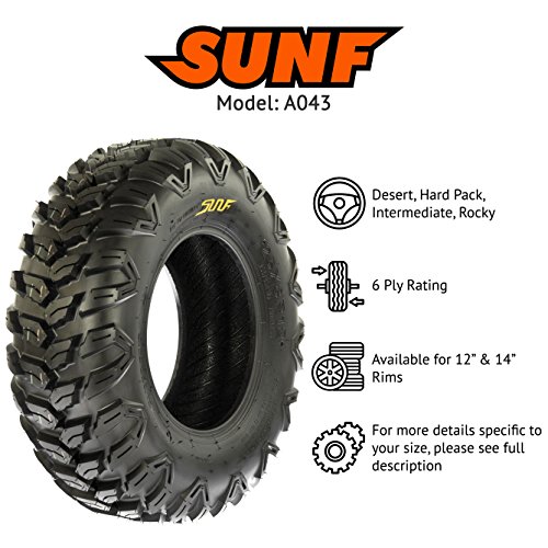 SunF 26x9R14 ATV UTV Tires 6 PR Tubeless A043 [Set of 2]