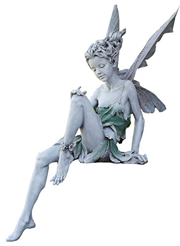 Napco Home Garden Decorative 24-inch Sitting Fairy Statue, Gray