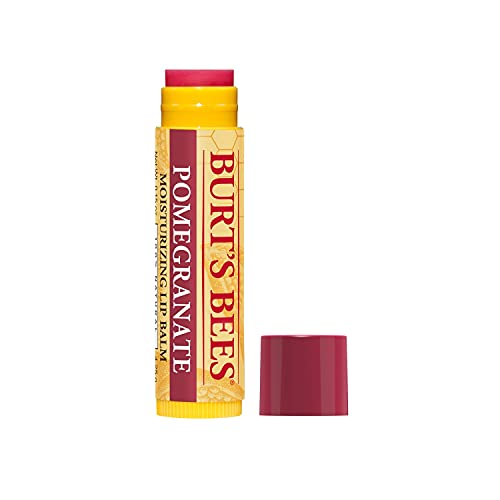 Burt\'s Bees 100% Natural Moisturizing Lip Balm, Pomegranate with Beeswax and Fruit Extracts, 1 Tube