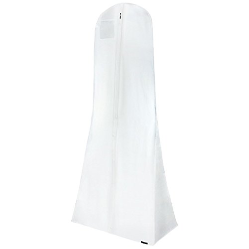 HANgERWORLD 72inch White Wedding Dress garment Bag with 14inch gusset