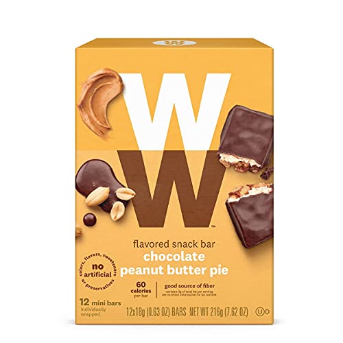 WW chocolate Peanut Butter Pie Mini Bar - Snack Bar, 2 SmartPoints - 1 Box (12 count Total) - Weight Watchers Reimagined