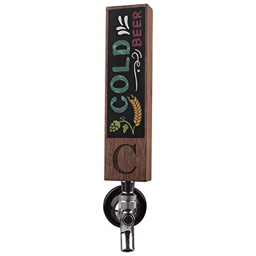Fanfoobi Wooded Beer Tap Handle for Kegerator with Monogrammed c, Perfect For Home Bar, Laser Engraved chalkboard Tap Handles, Beer gift 