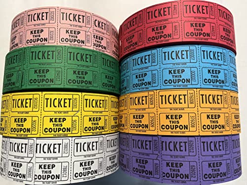 The Ticket Gurus GURU-4DR Ticket guru-Raffle Tickets - (4 Rolls of 2000 ...