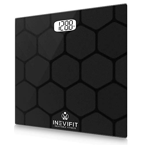 INEVIFIT Bathroom Scale, Highly Accurate Digital Bathroom Body Scale,  Measures Weight up to 400 lbs Includes Batteries
