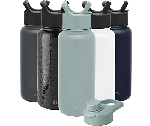 Simple Modern Water Bottle with Straw and chug Lid Vacuum Insulated Stainless Steel Metal Thermos Bottles  Reusable Leak Proof B