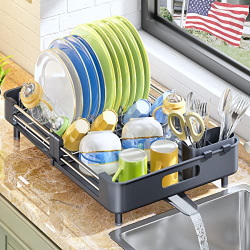 sntd Dish Drying Rack, Kitchen counter Dish Drainers Rack, Auto