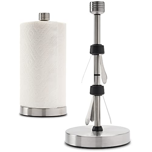 Dear Household Stainless Steel Paper Towel Holder Stand Designed for Easy One- Handed Operation - This Sturdy Weighted Paper Towel Holder count