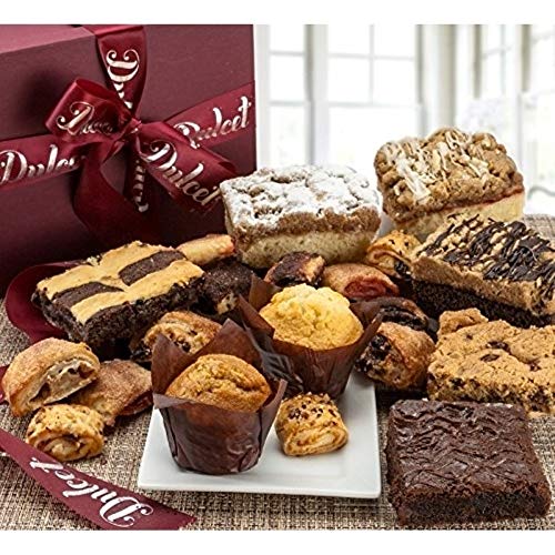 Dulcet Gift Baskets Dulcet gift Basket Deluxe gourmet Food gift Basket: Prime Delivery for Holiday Men and Women: Includes Assorted Brownies, crumb 