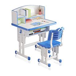 WgLAWL Kids Table chair Sets, Kids Desks chair, Height Adjustable Ergonomic children Study Desk Table computer Workstation with 
