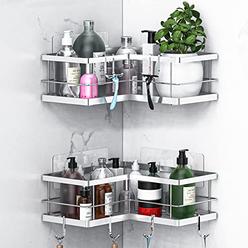 carwiner corner Shower Shelf 2-Pack, 304 Stainless Steel Shower caddy with Adhesive, Wall Mounted Bathroom Shelf, Shower Rack Ha