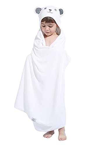 HIPHOP PANDA Bamboo Hooded Towel for Kids - 30 A 50 INcH Large Size for 3-10 Yrs - Premium Bath Kids Towels Wrap for girls, Boys