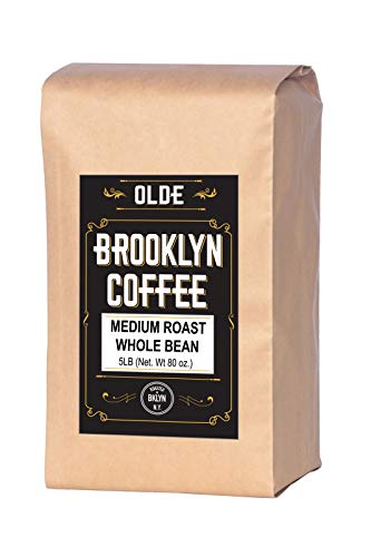 Olde Brooklyn Coffee 5 lb coffee Beans - Whole Bean coffee Medium Roast - gourmet coffee, Fresh Roasted coffee, 5 Pound (5lb ) Bag By Olde Brooklyn c
