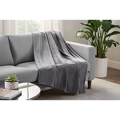 SERTA cozy Plush Thick Fuzzy Soft Throw Blanket for Bed and couch, 60 in x 80 in, grey