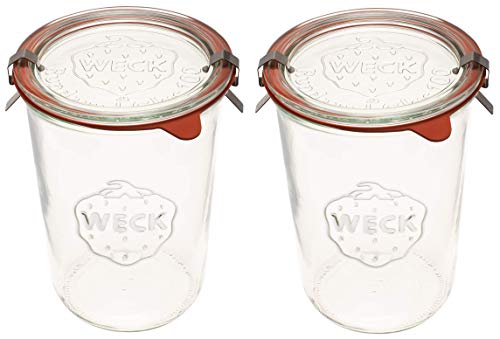 Weck Jars Weck canning Jars 743 - Weck Mold Jars made of Transparent glass - Eco-Friendly canning Jar - Storage for Food, Yogurt with Air 