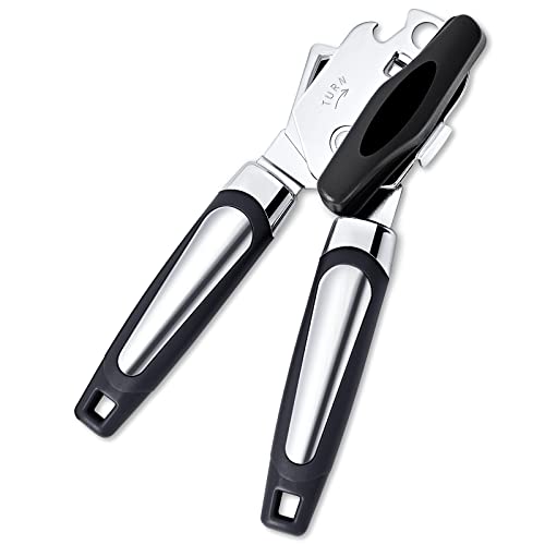 Elyum can Opener, 3 in 1 can Opener Manual Anti-Slip grip can Opener Smooth Edge for Women, Heavy Duty can Openers Prime for Sen