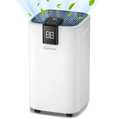 HOgARLABS 4500 Sq Ft Dehumidifier for Basements,Home and Large Room,70 Pint with Drain Hose and Wheels,Intelligent Humidity cont