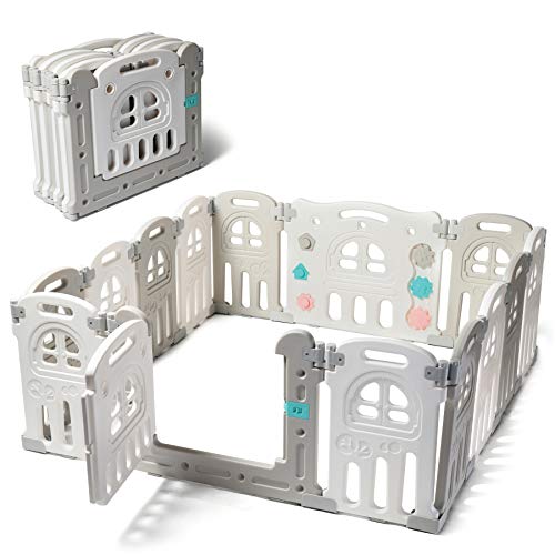 Play22 Foldable Baby Playpen 14 Panel Kids Safety Activity Play