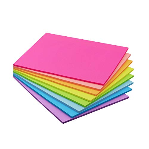 Winner Aura Sticky Notes 8x6 inch Bright colors Self-Stick Pads 8 PadsPack 35 SheetsPad Total 280 Sheets