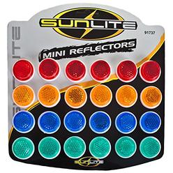 SUNLITE Carded 1" Reflectors, Card of 24, Assorted Colors