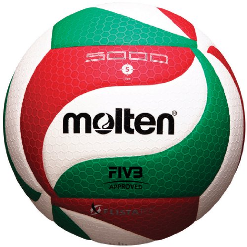 Molten V5M5000 Mens NCAA Flistatech Volleyball (Red/Green/White, Official)