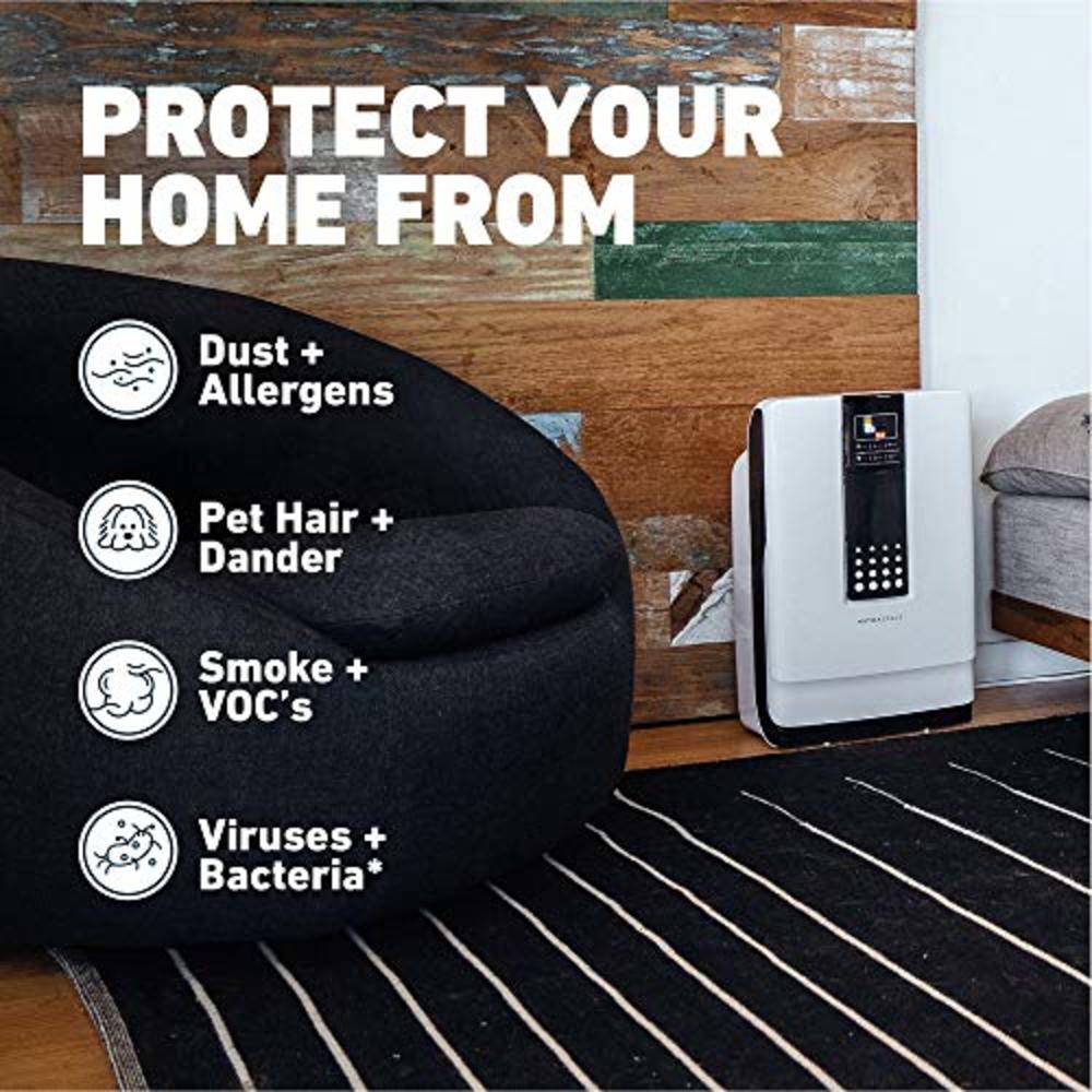 Hathaspace Smart True HEPA Air Purifier for Home, 5-in-1 Large Room Air Cleaner for Allergies, Pets, Asthma, Smokers – Filters 9