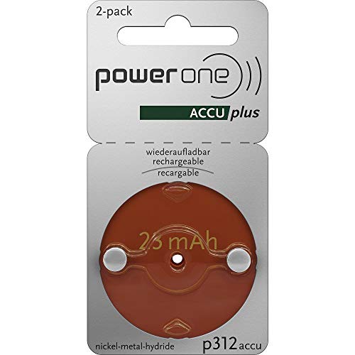 Powerone Power One ACCU Plus Size 312 Rechargeable Hearing Aid Batteries