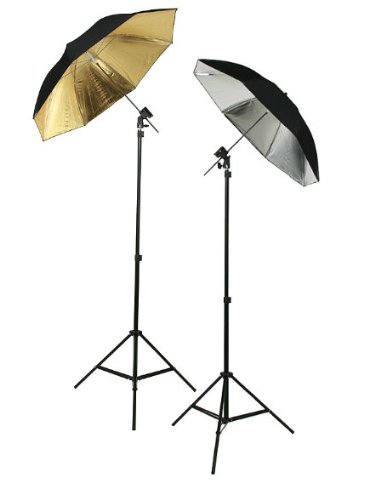 ePhoto 6 Umbrellas Photography Studio Off Camera Flash Lighting Kit TWO Flash Shoe Mounting Swivel Bracket Flash Light Kit With 