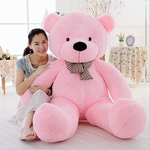 MorisMos Giant Teddy Bear Pink Stuffed Animals Plush Toy for Girlfriend Kids Christmas Valentines Day Birthday (Pink, 55 Inches)