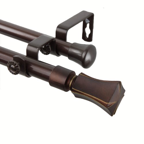 Rod Desyne Fort Double Curtain Rod, 48 by 84-Inch, Cocoa