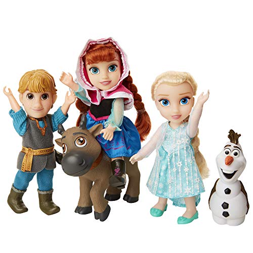 Disney Frozen Deluxe Petite Doll Gift Set - Includes Anna, Elsa, Kristoff, Sven and Olaf! Dolls are Approximately 6 inches Tall 