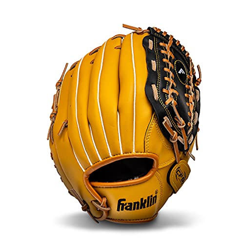 Franklin Sports Baseball and Softball Glove - Field Master - Baseball and Softball Mitt , 12" - Trapeze Web, Tan