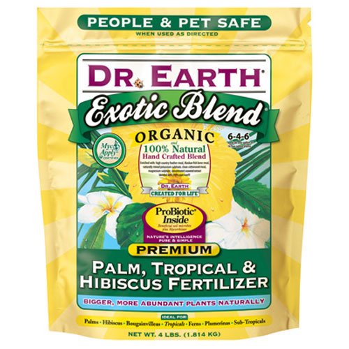 Dr. Earth INC 756P Exotic Exoitc Blend Palm, Tropical & Hibiscus Fertilizer 4lb, Natural